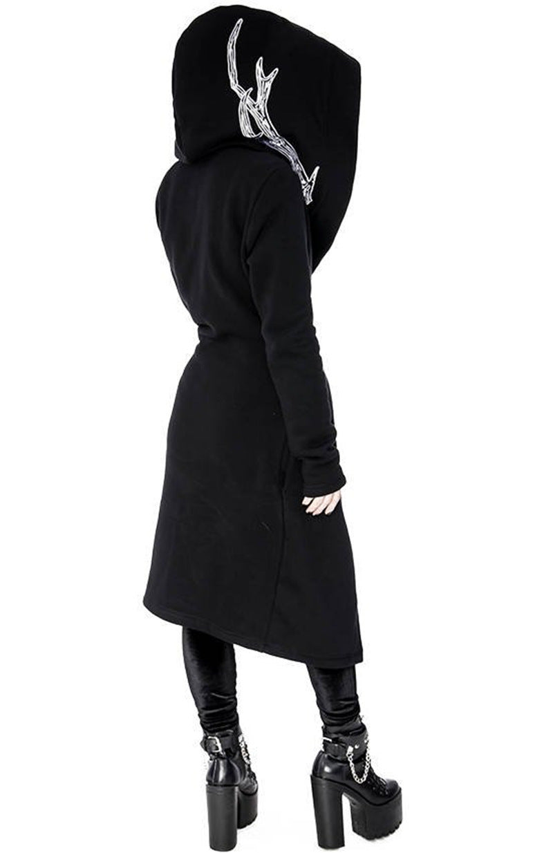 deer antlers Large Hood Gothic Hoodie