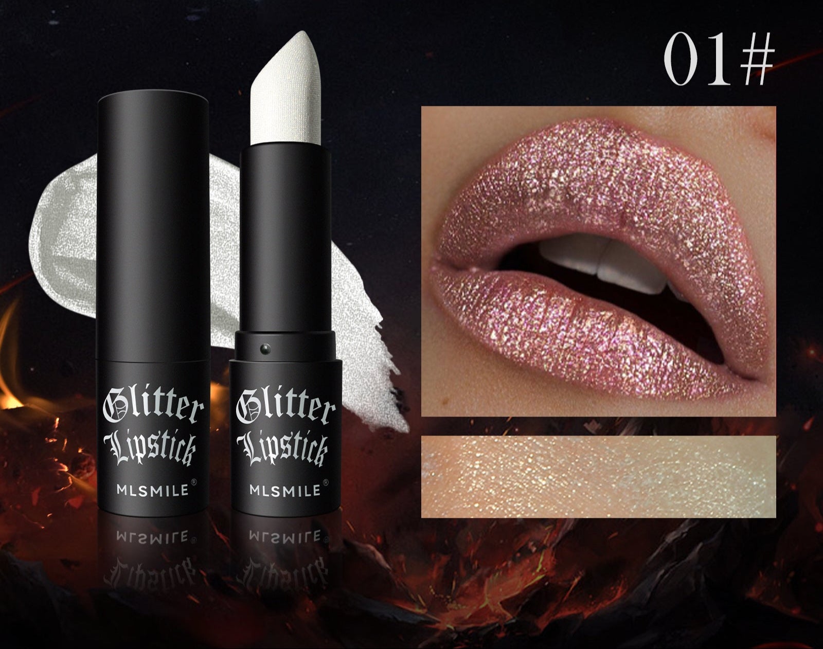 Black Glitter Lipstick Shimmering Gothic