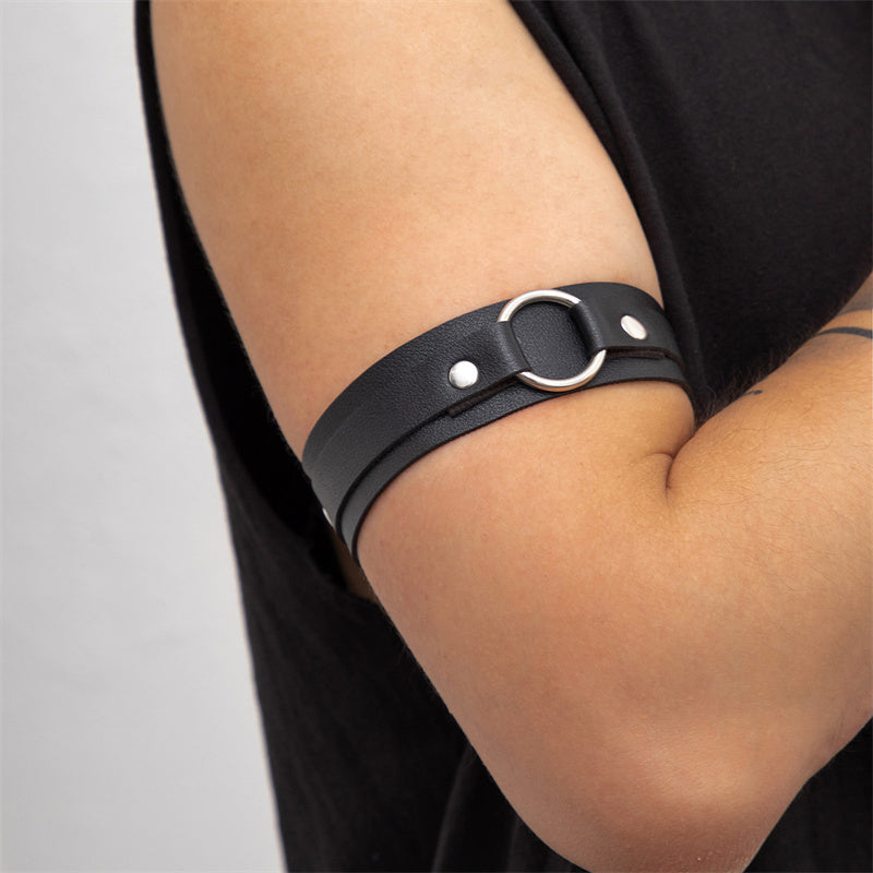 goth Leather Arm Bracelet mens