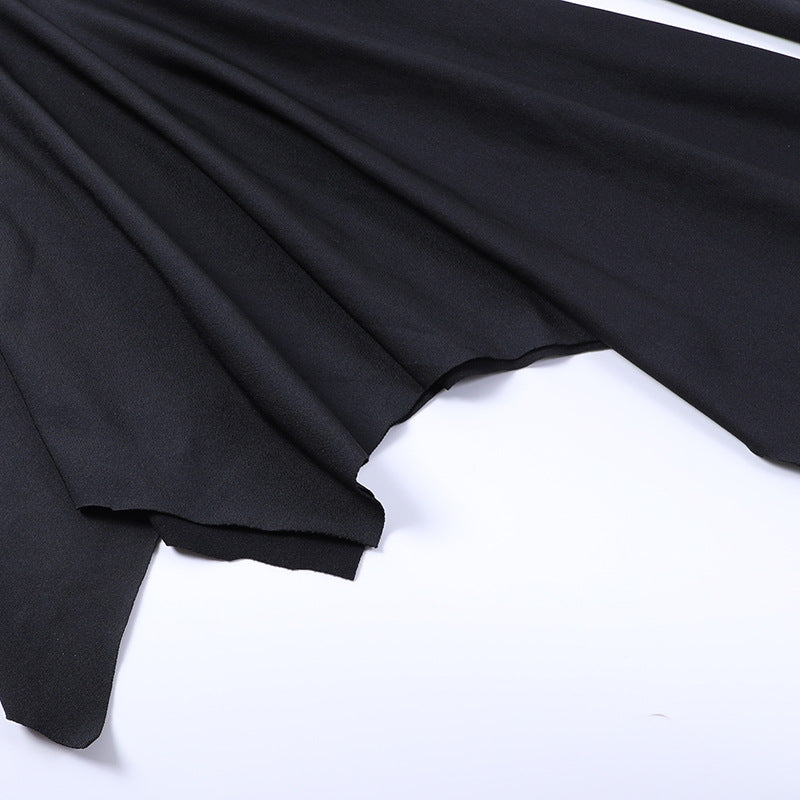 goth Bat Sleeved Maxi Dress