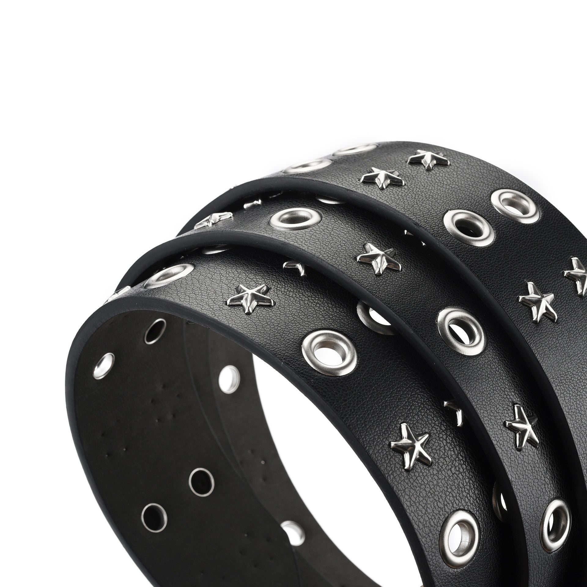 goth Black Punk Leather Belt Vegan