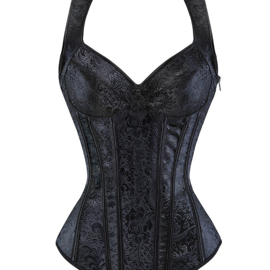 goth Black Short Sleeve Corset