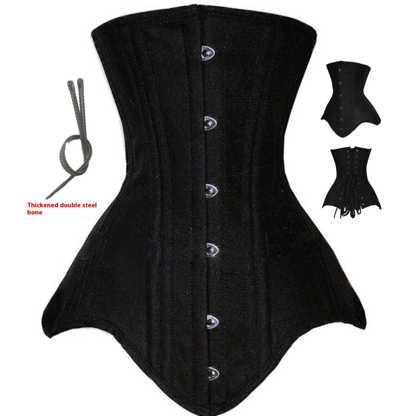 Black Waist waspie Corset goth