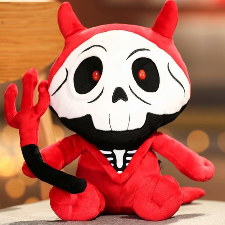 goth dark alt Red satan Plushie skull goth