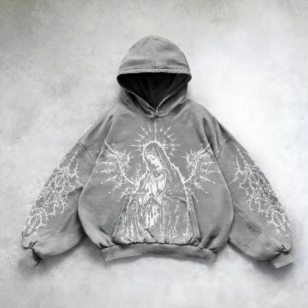 hail mary Gray Alternative Printed Hoodie for Men