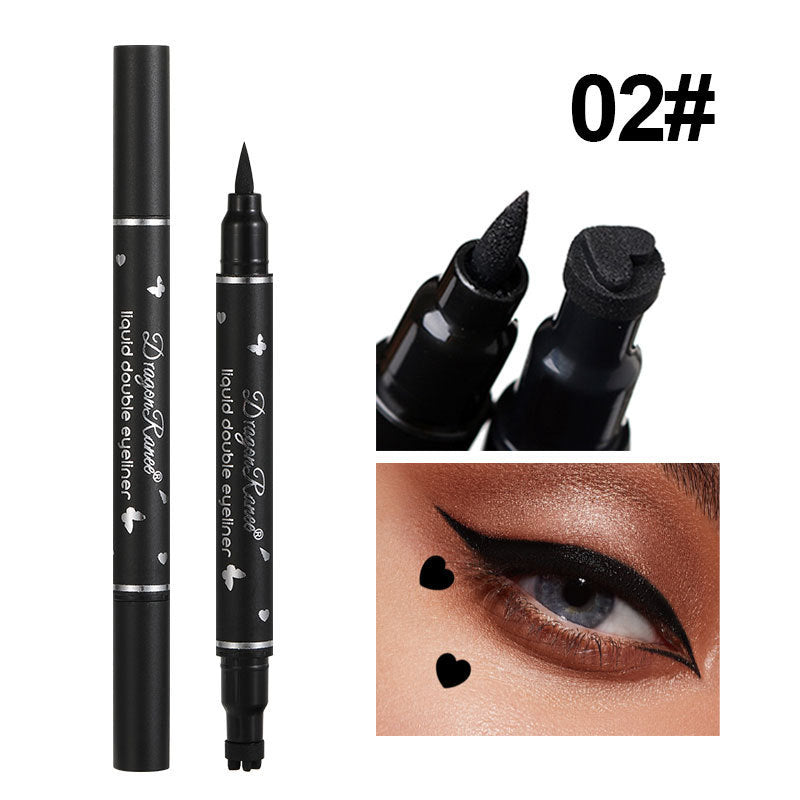 heart Stamp Eyeliner Pen Double Headed Waterproof
