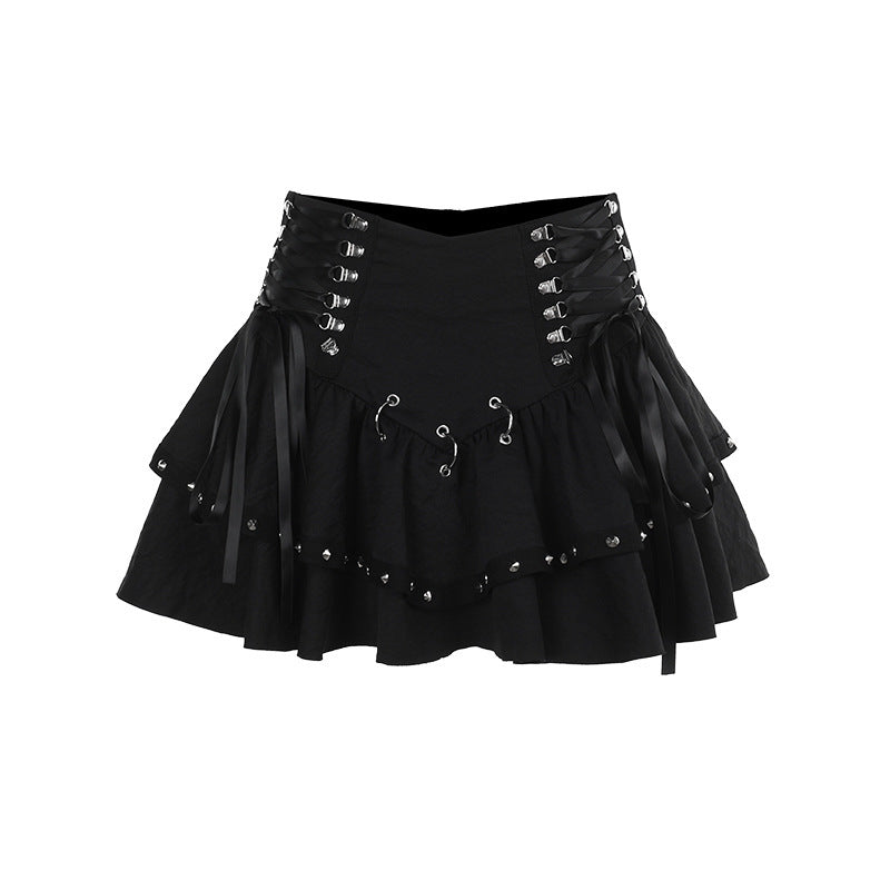 goth Ribbon Lace Up Sexy Goth Skirt