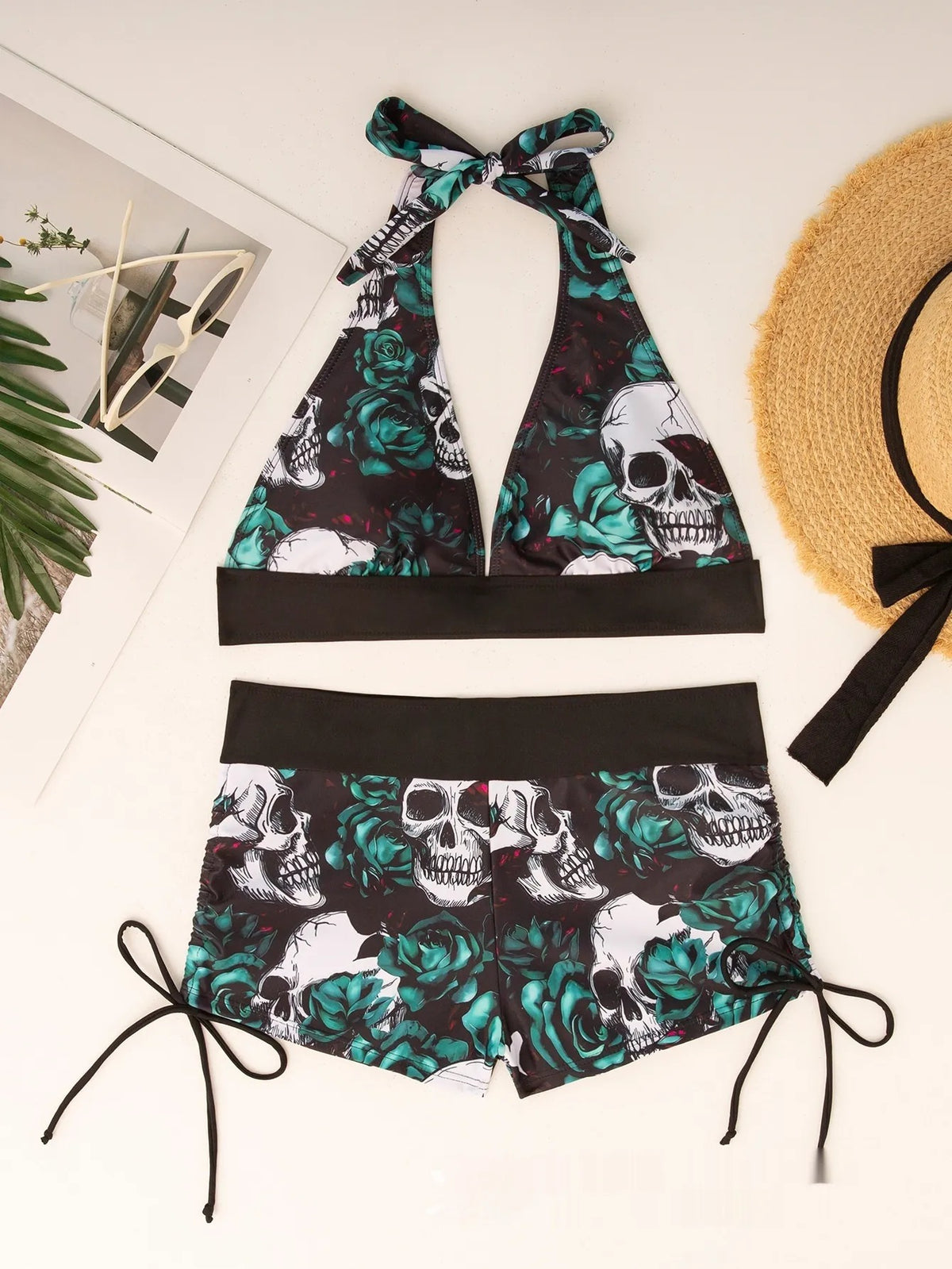 Skull Print Bikini Set Padded Style
