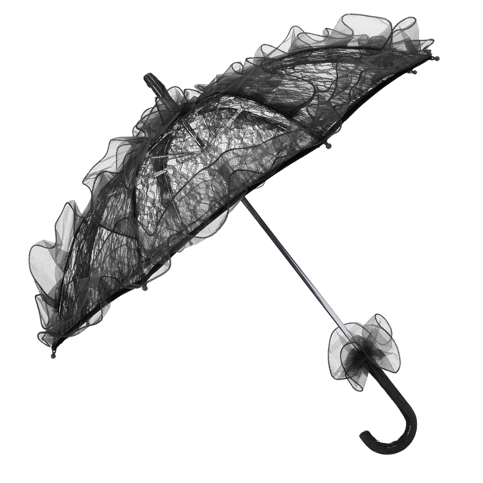 lace Black Ruffle Parasol Umbrella Decorative