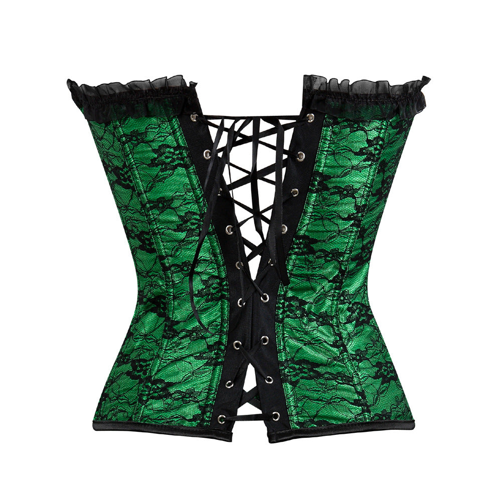 lace Green Overbust Corset Top Goth