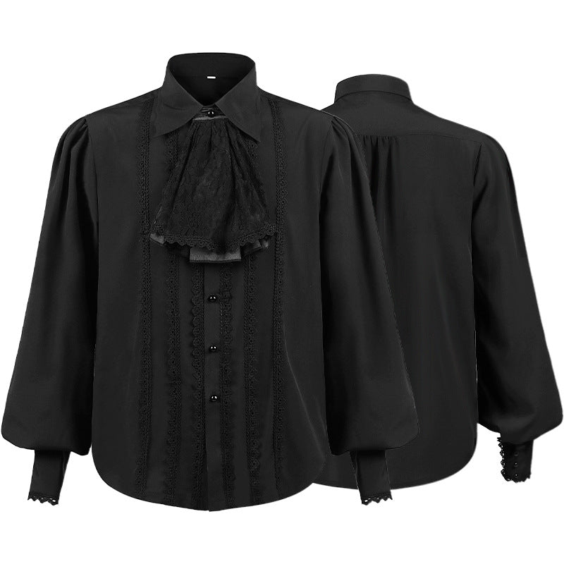 lace Victorian Ruffle Shirt for Men