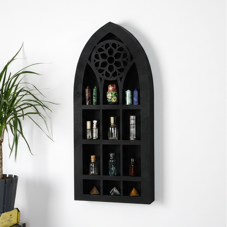 Black Gothic Bookshelf for Wall