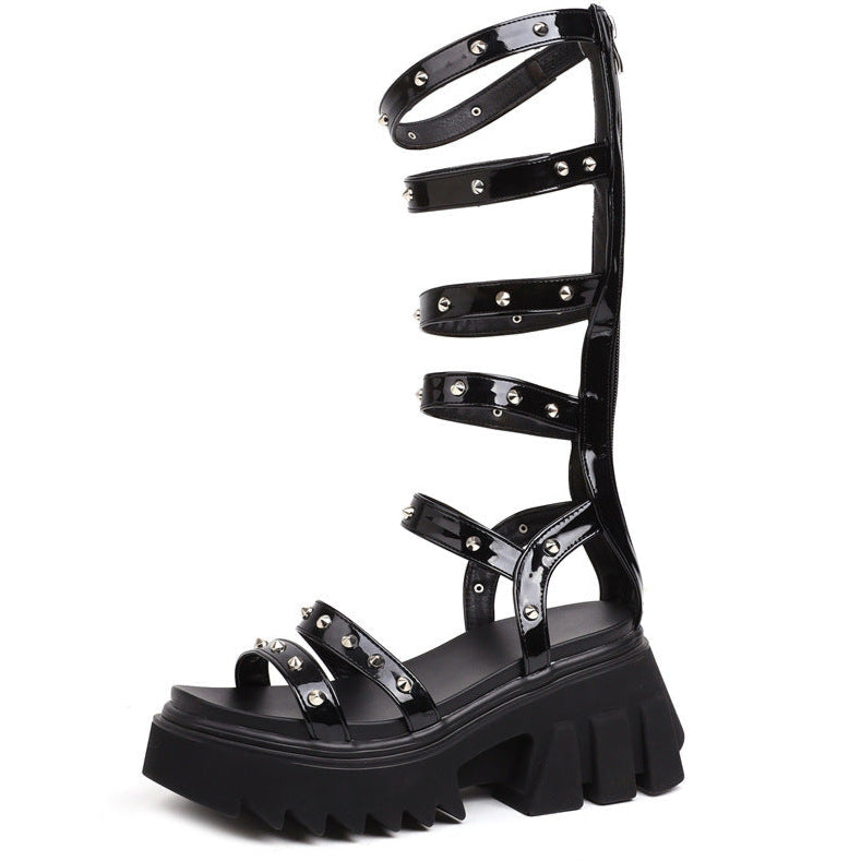 leather Black Alternative Sandals for Women