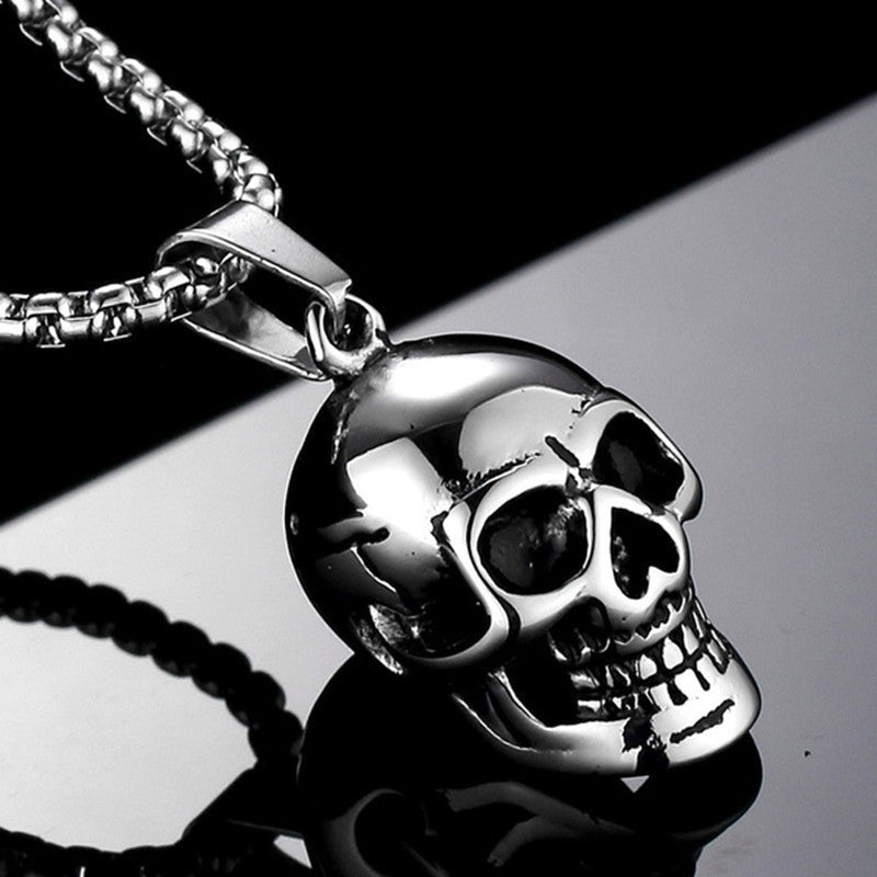 mens Stainless Steel Skull Necklace