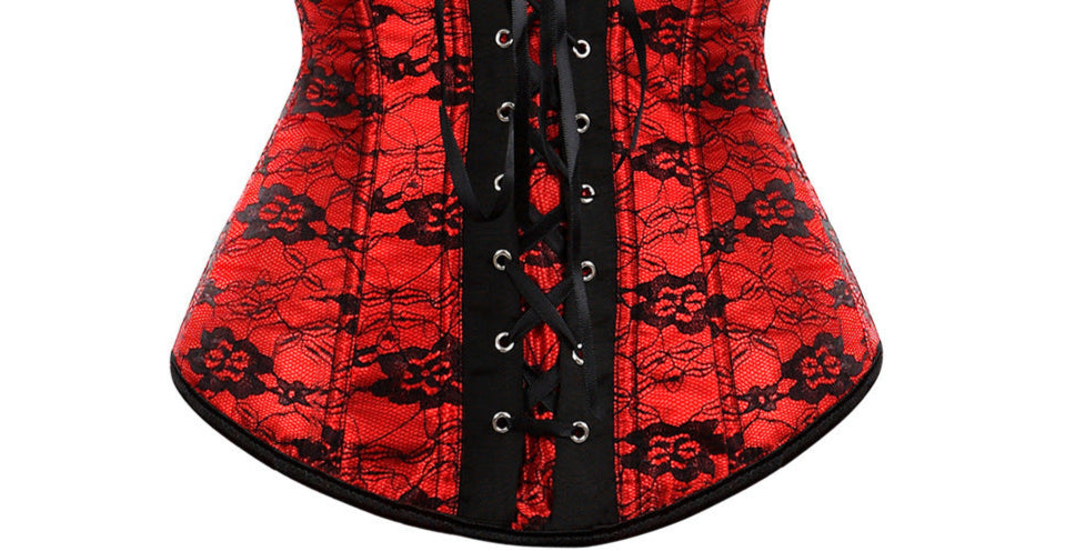 overbust Goth Red Corset Top