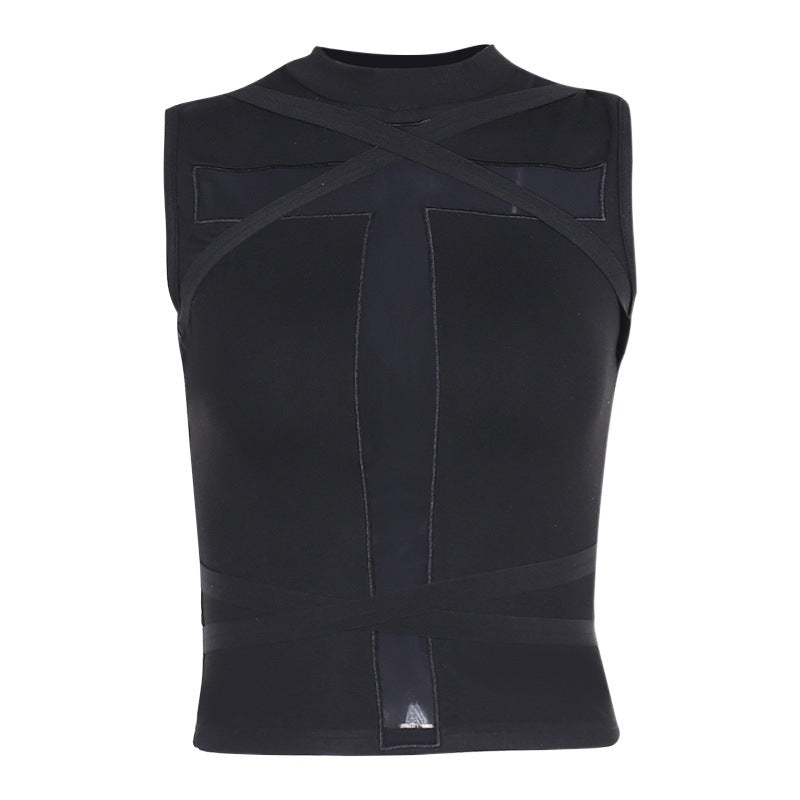 pentagram  cords High Neck Gothic Top Womens