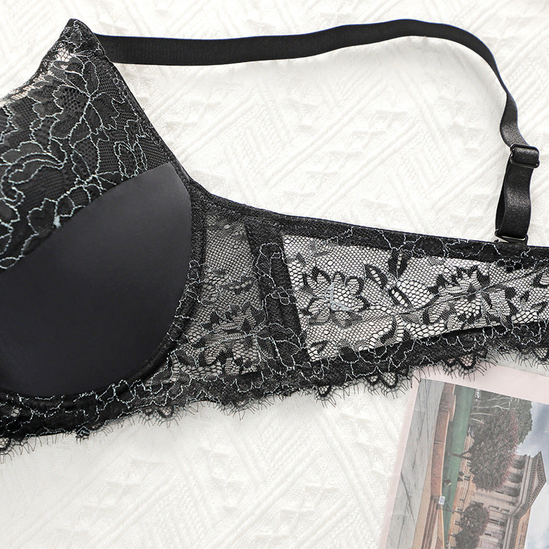 plus size Black Gothic Push Up Bra D Cup Plus Size