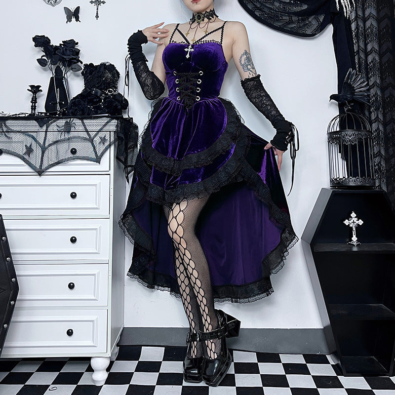 purple Gothic Prom Dress