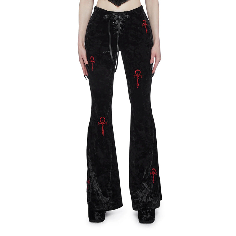 red Ankh Egyptian Symbol Pants for Women