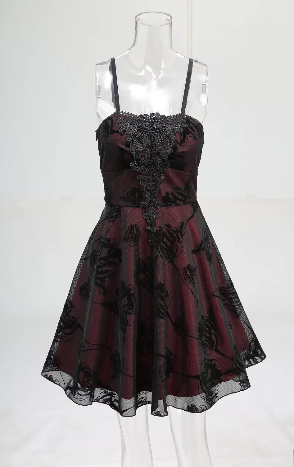 Embroidered Formal Goth Dress