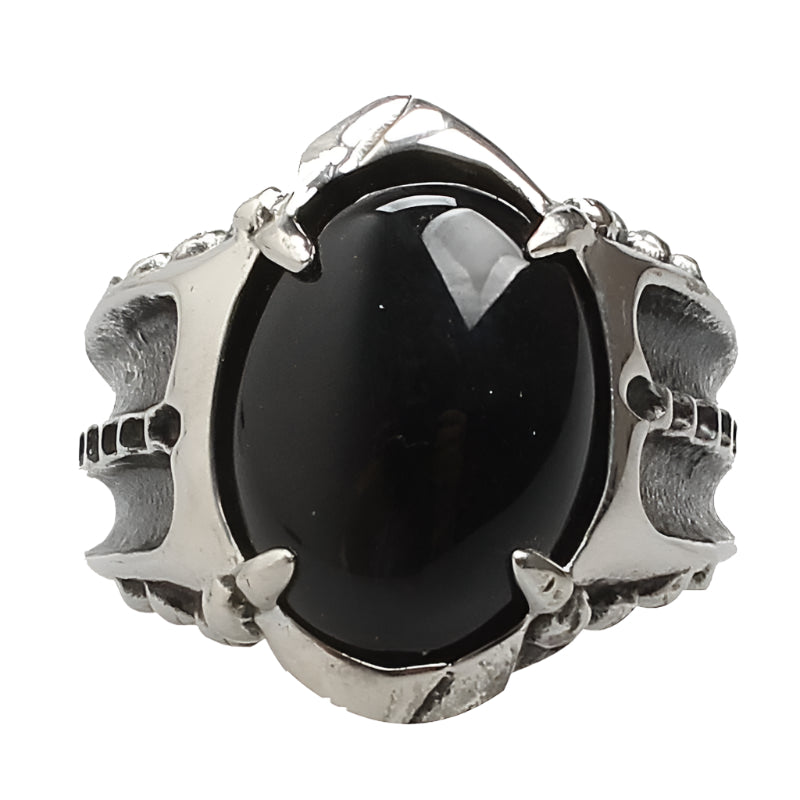 red Goth Pendant Gemstone Ring