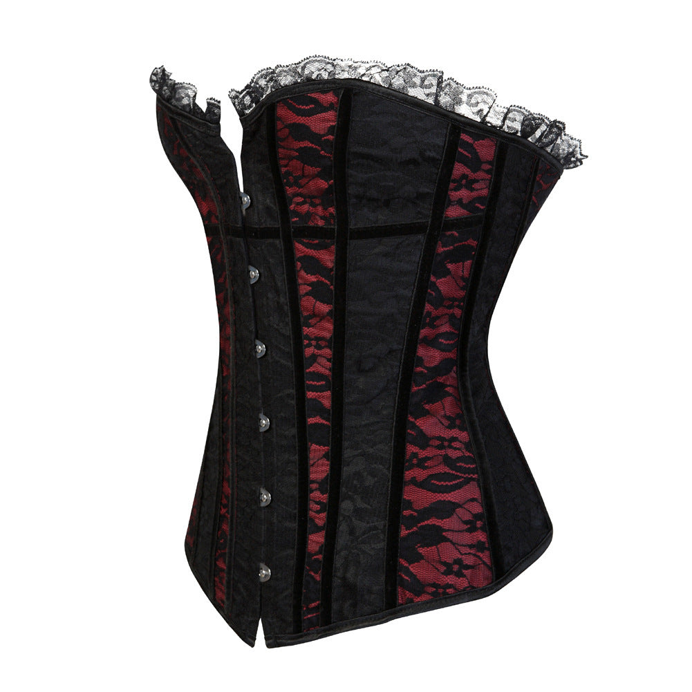red Goth Vampire Corset with Lace