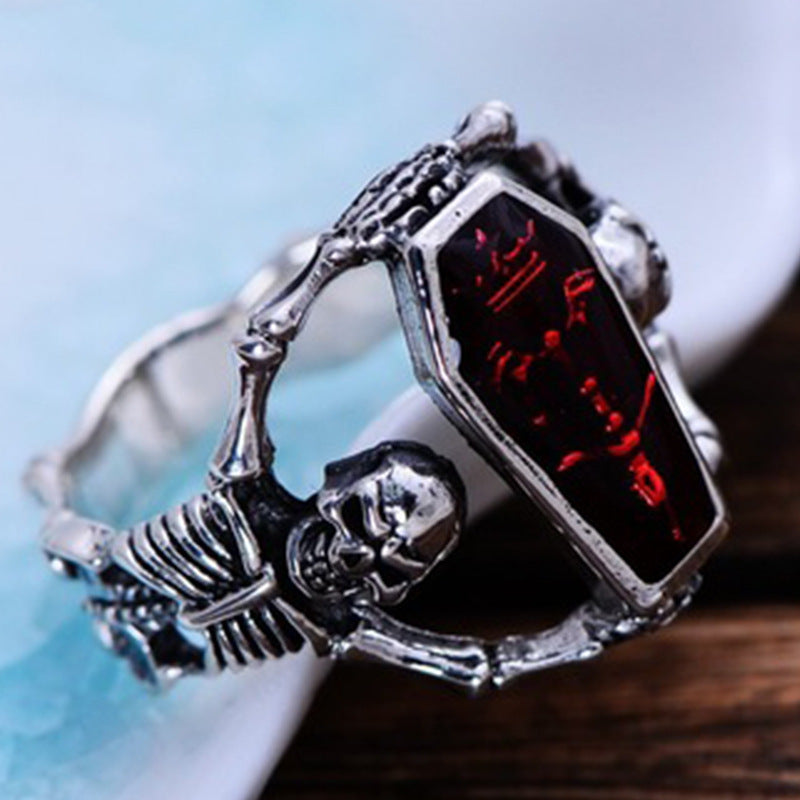 red Skeleton Vampire Ring