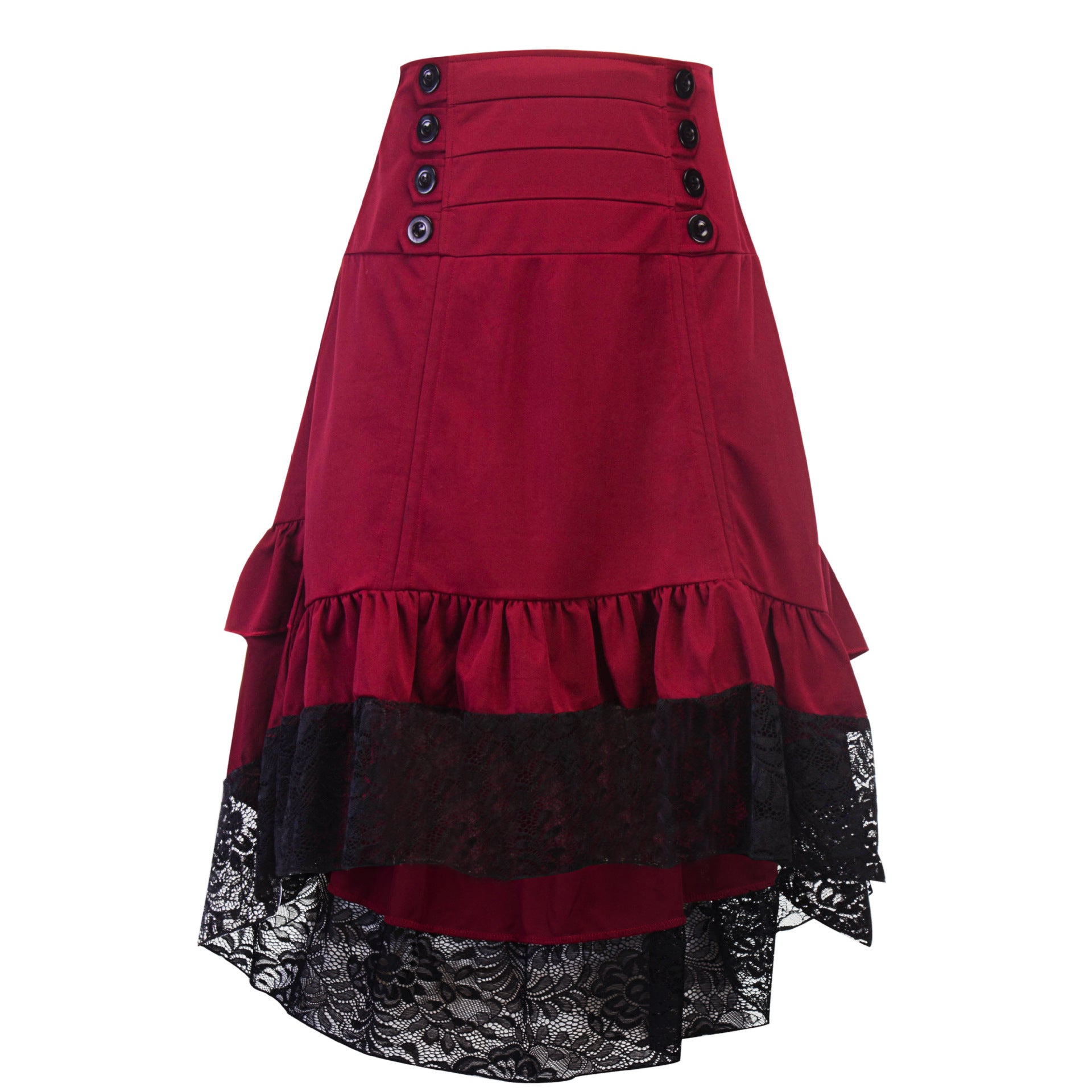 red Victorian Goth Midi Skirt
