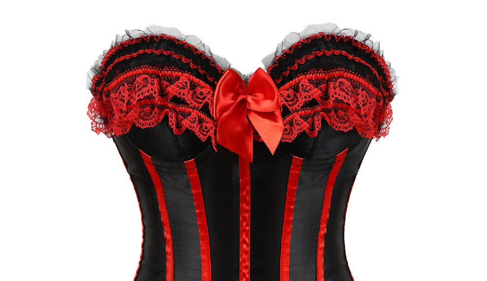 sexy Black Red Corset with Bows