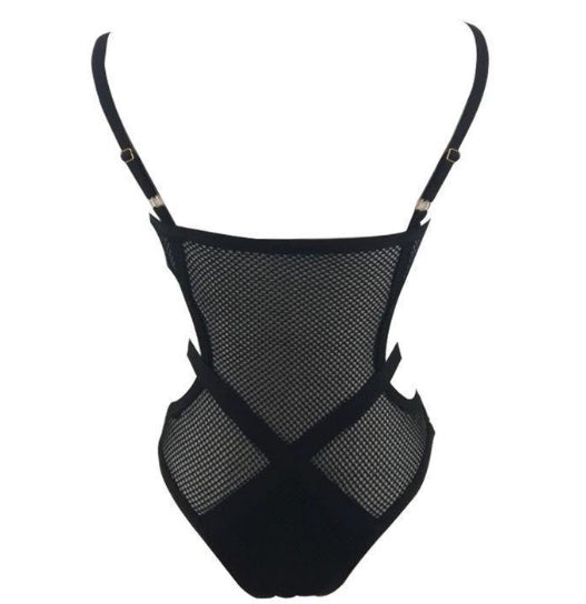 sheer Bondage Mesh Bathing Suit for Women