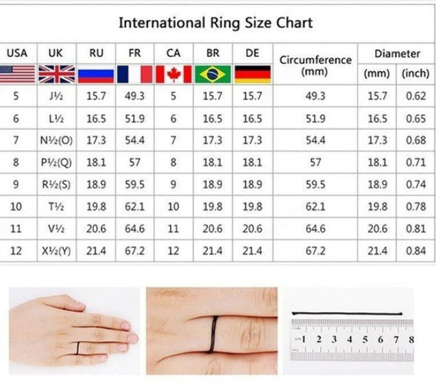 Skeleton Hand Ring sizing guide