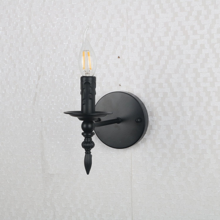 spooky Black Retro Gothic Wall Lamp Candle