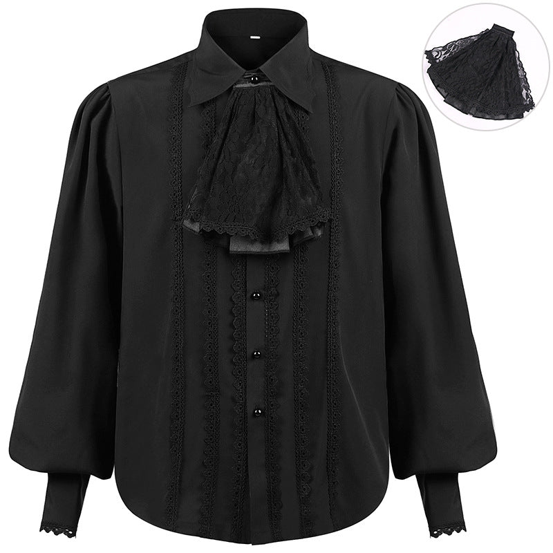 medieval Victorian Ruffle Shirt for Men