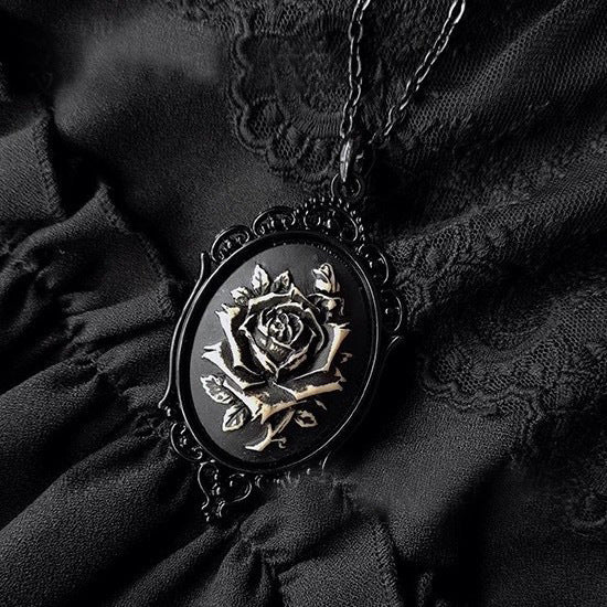 victorian Black Gothic Skeleton Necklace
