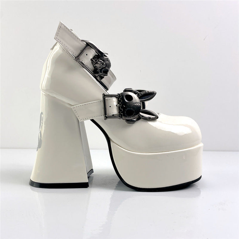 Rabbit Skull Heels Gothic Emo Style