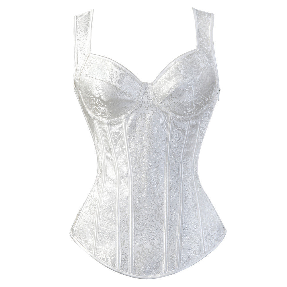 white Short Sleeve Corset