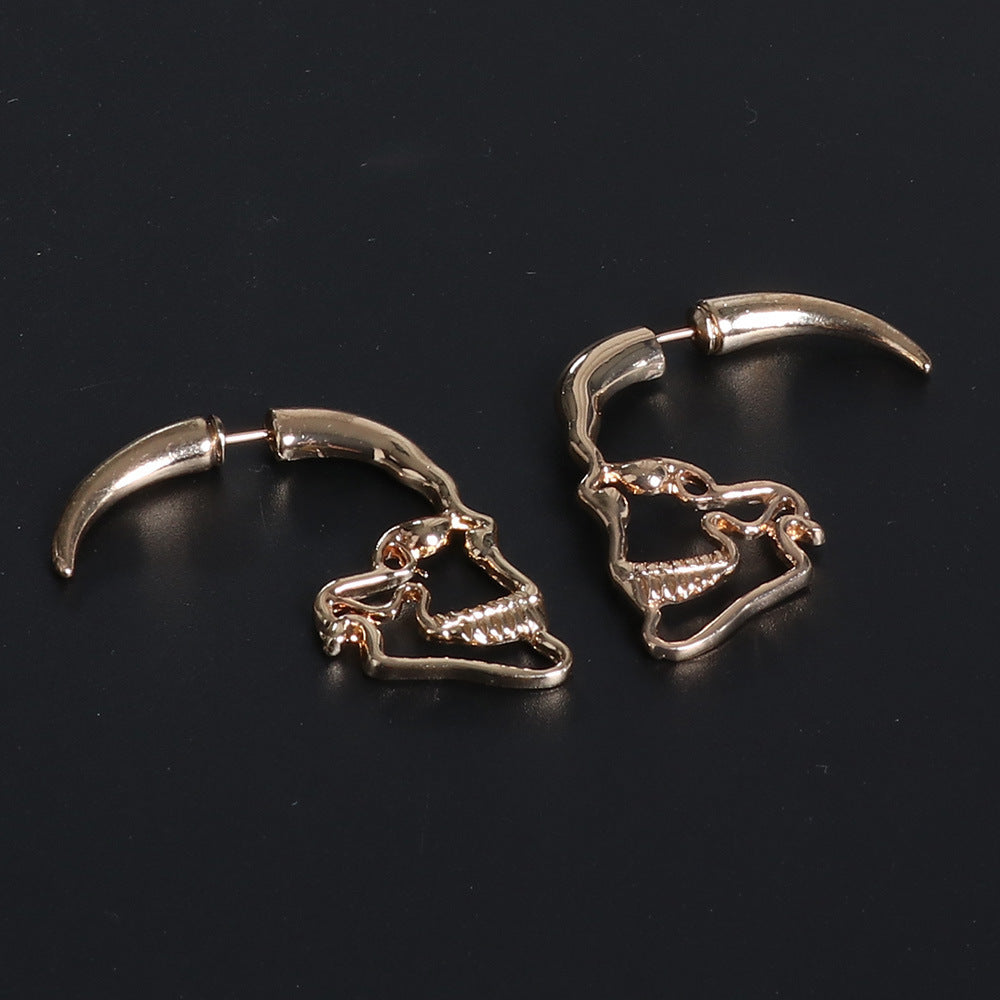 Gothic Skull Line Art Earrings